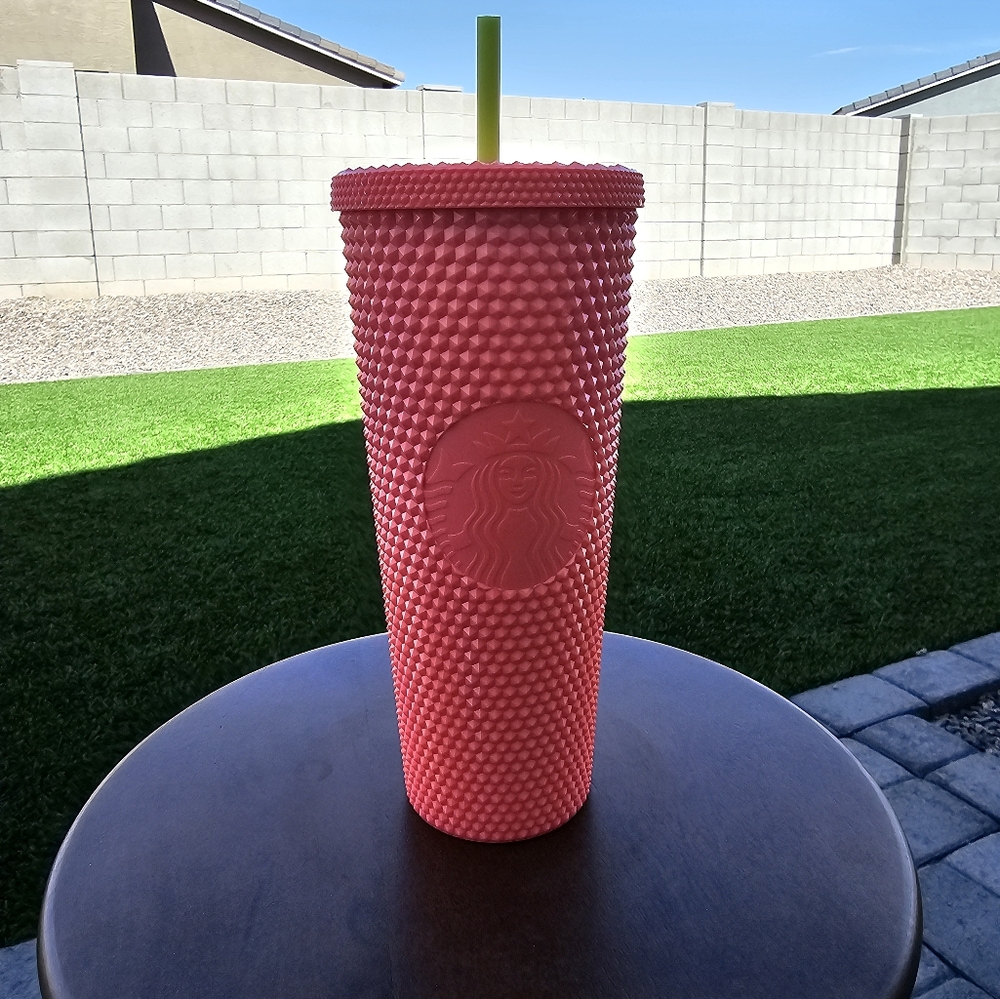 Starbucks Pink Textured Tumbler with Straw